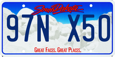 SD license plate 97NX50
