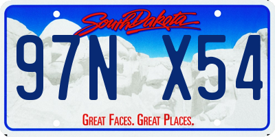 SD license plate 97NX54