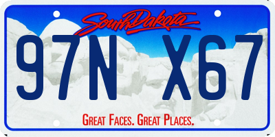 SD license plate 97NX67