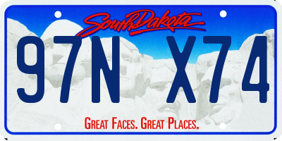SD license plate 97NX74