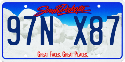SD license plate 97NX87