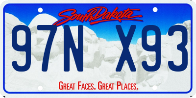 SD license plate 97NX93