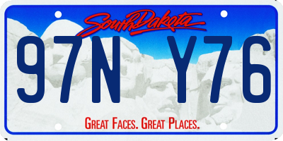 SD license plate 97NY76