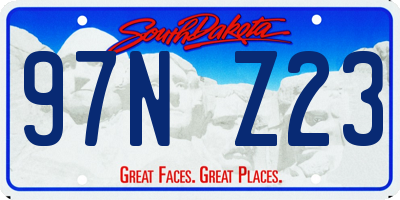 SD license plate 97NZ23