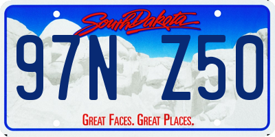 SD license plate 97NZ50