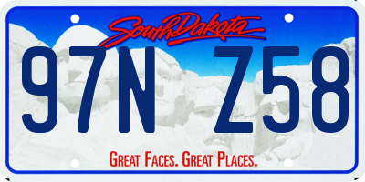 SD license plate 97NZ58