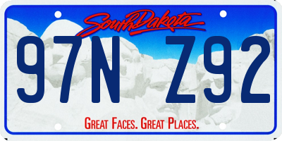 SD license plate 97NZ92