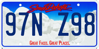 SD license plate 97NZ98