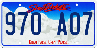 SD license plate 97OA07