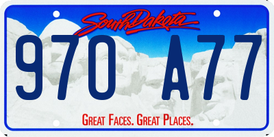 SD license plate 97OA77