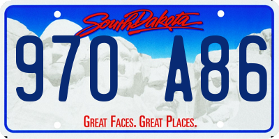 SD license plate 97OA86