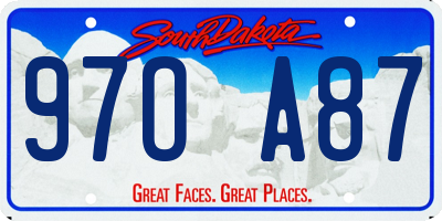 SD license plate 97OA87