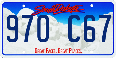 SD license plate 97OC67