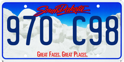 SD license plate 97OC98