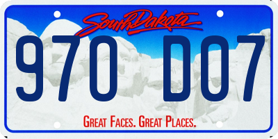 SD license plate 97OD07