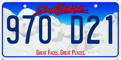 SD license plate 97OD21
