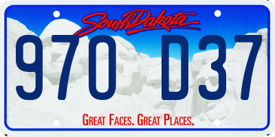 SD license plate 97OD37