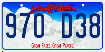 SD license plate 97OD38