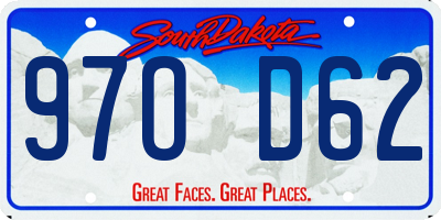 SD license plate 97OD62