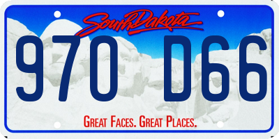 SD license plate 97OD66
