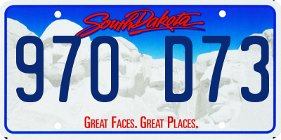 SD license plate 97OD73