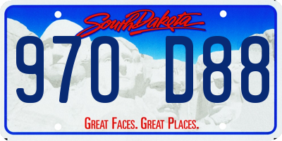 SD license plate 97OD88