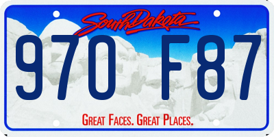 SD license plate 97OF87