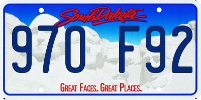 SD license plate 97OF92