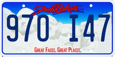 SD license plate 97OI47