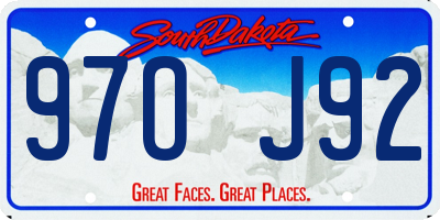 SD license plate 97OJ92