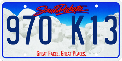 SD license plate 97OK13