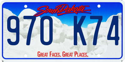 SD license plate 97OK74