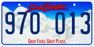 SD license plate 97OO13