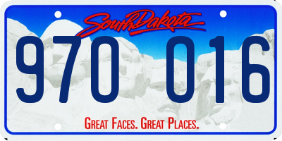 SD license plate 97OO16