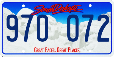 SD license plate 97OO72