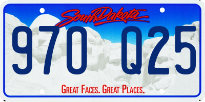 SD license plate 97OQ25
