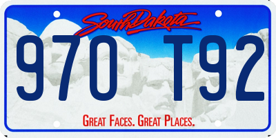 SD license plate 97OT92