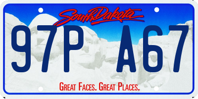 SD license plate 97PA67