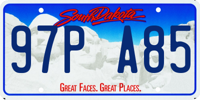 SD license plate 97PA85
