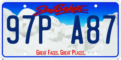 SD license plate 97PA87