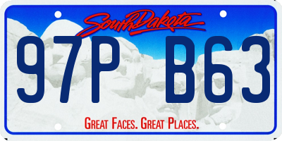 SD license plate 97PB63