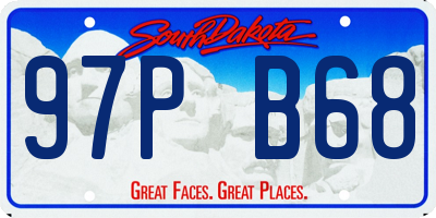 SD license plate 97PB68