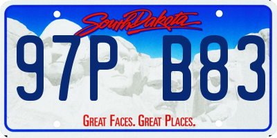 SD license plate 97PB83