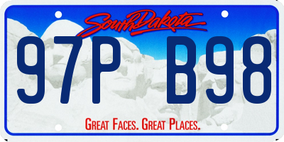 SD license plate 97PB98