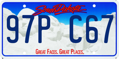 SD license plate 97PC67