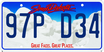 SD license plate 97PD34