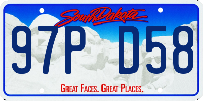 SD license plate 97PD58