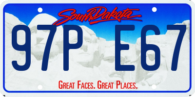 SD license plate 97PE67