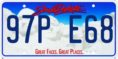 SD license plate 97PE68