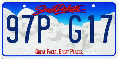 SD license plate 97PG17
